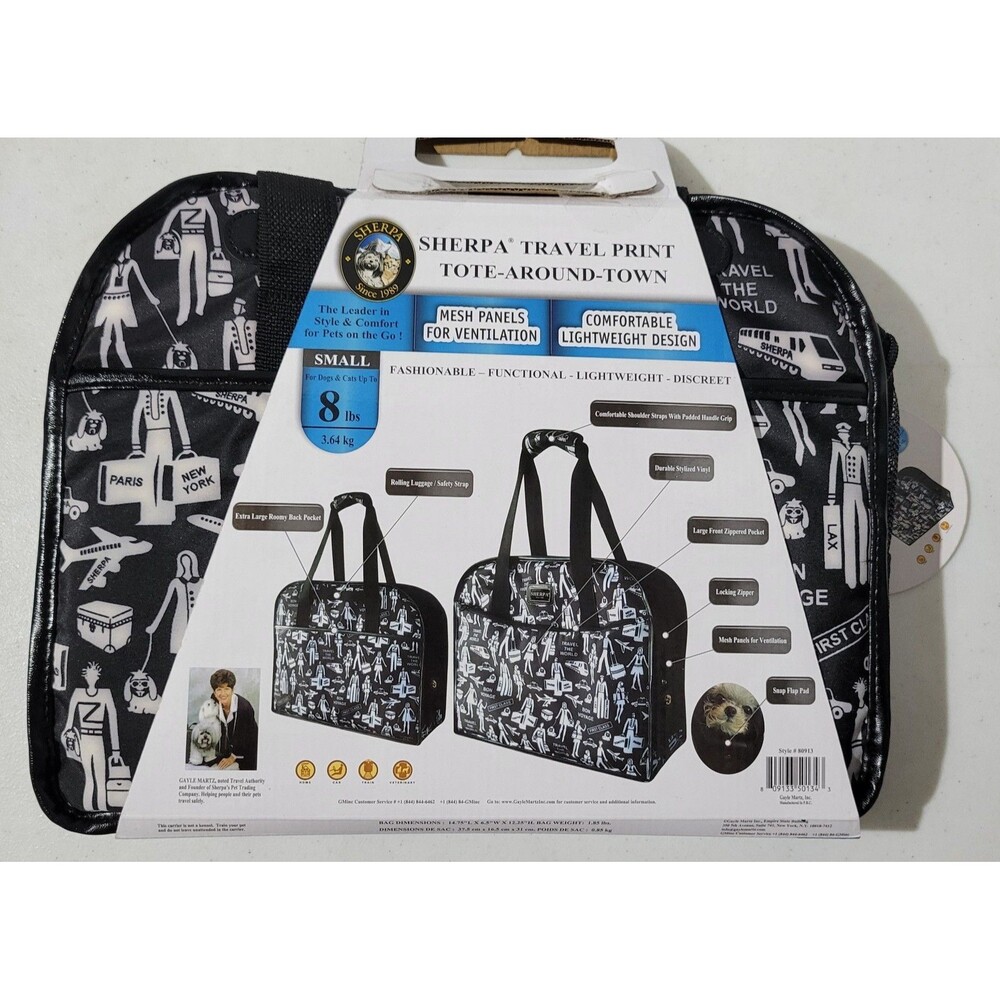 Sherpa Tote Around Town Animal Travel Bag 8lbs. Small NWT